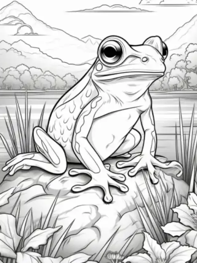 Dive into Fun with Frog Coloring Pages